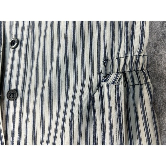 Vintage Liz Carlson Jumpsuit Denim Romper Striped Coveralls Size Large? - Picture 6 of 11